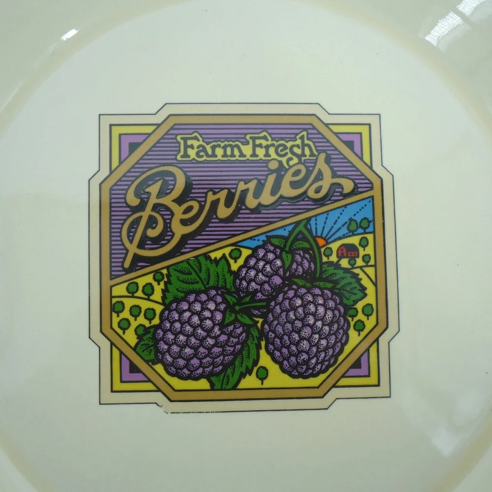 Treasure Craft Pie Dish 10.5in Cream Farm Fresh Berries Vintage‎ Pottery